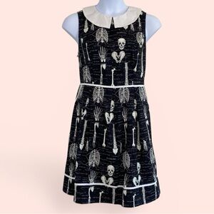 Modcloth/Folter Women’s 1X Skeleton Print Dress RARE Halloween Glow-in-the-Dark